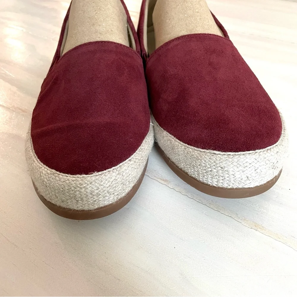 Mulo Mens Suede Espadrilles Casual Slip On Loafer Shoes In Burgundy Red Size 7